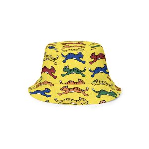RUNNING CAT BUCKET HAT (YELLOW)