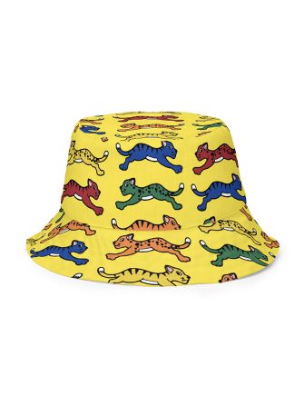 RUNNING CAT BUCKET HAT (YELLOW)
