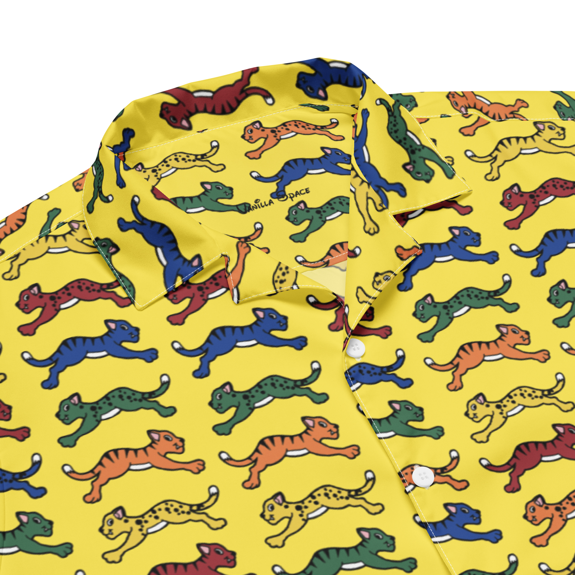 RUNNING CAT BUTTON-UP SHIRT (YELLOW) - Image 3