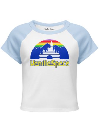 HORIZON RAGLAN BABY TEE (WHITE/BABY BLUE)