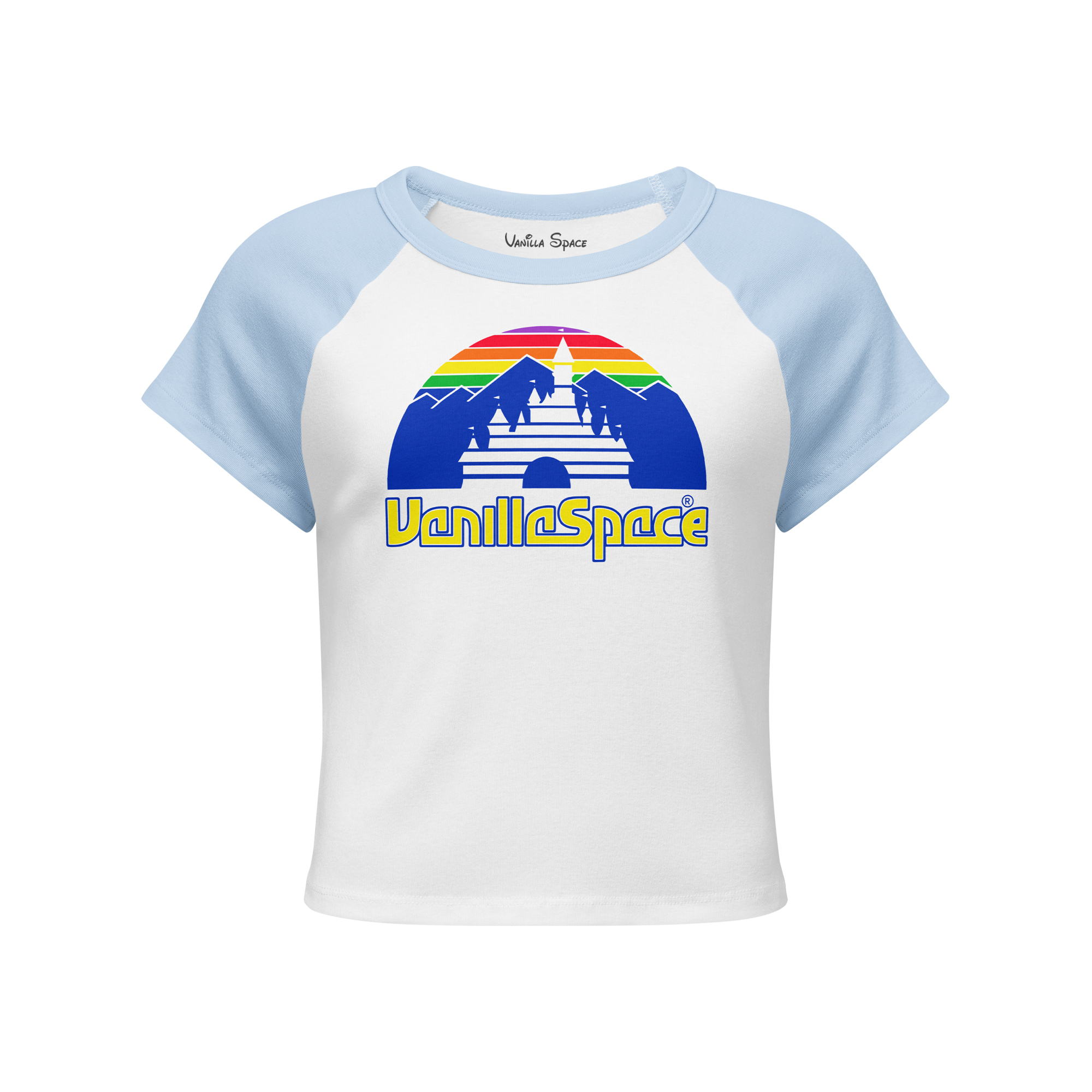 HORIZON RAGLAN BABY TEE (WHITE/BABY BLUE)