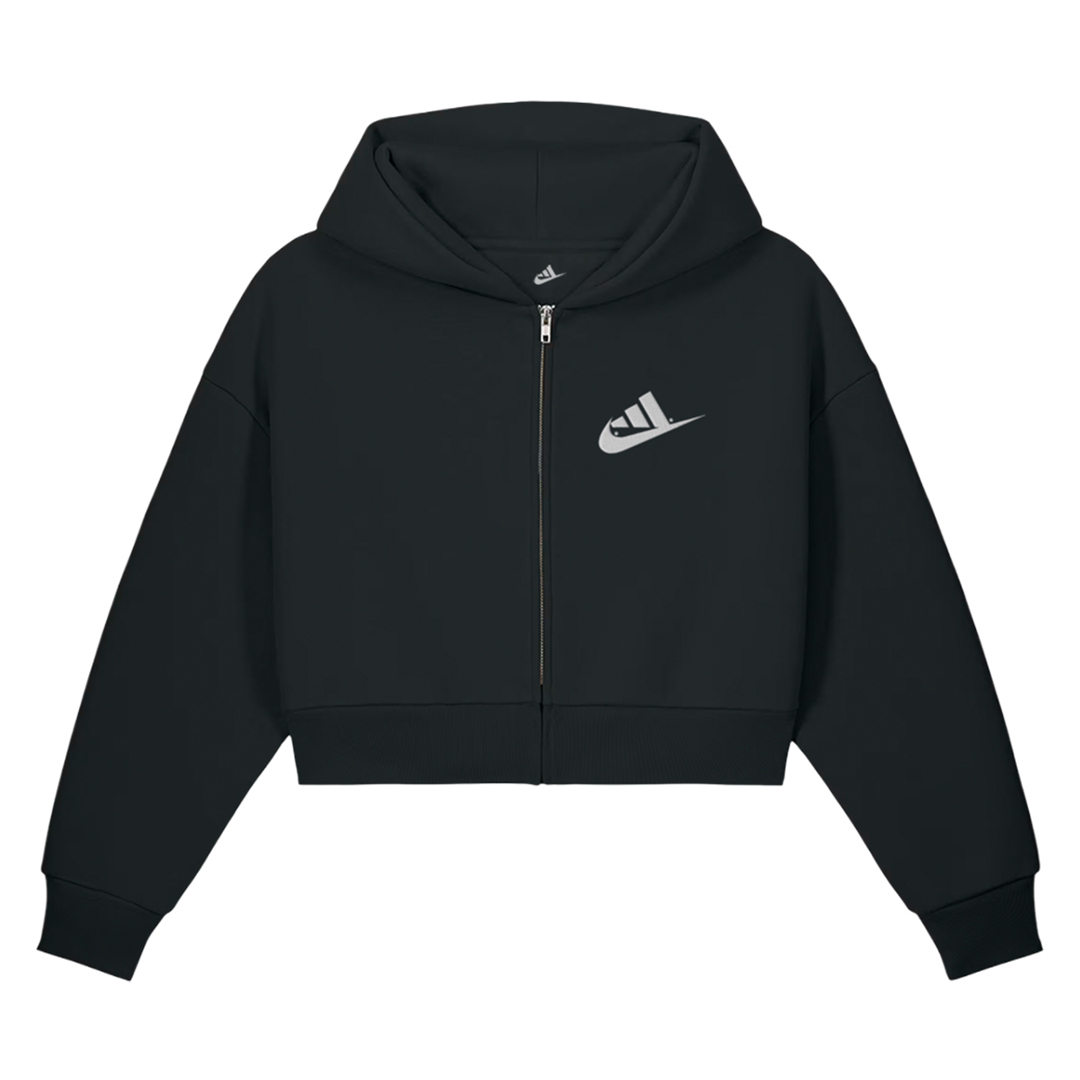 NIDAS HEAVY ZIP CROP HOODIE (BLACK)