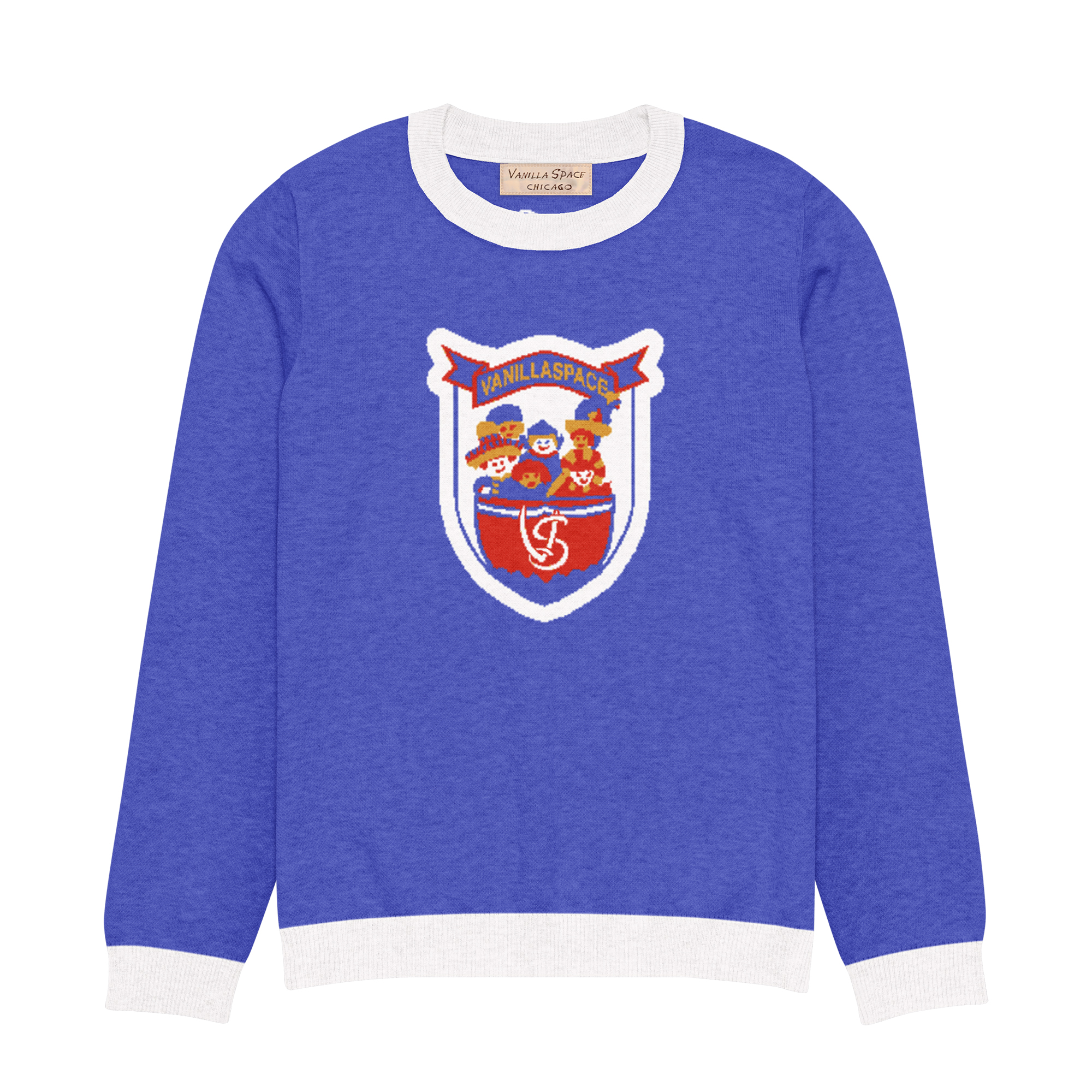 HAPPY BOAT KNIT SWEATER (ROYAL/WHITE)