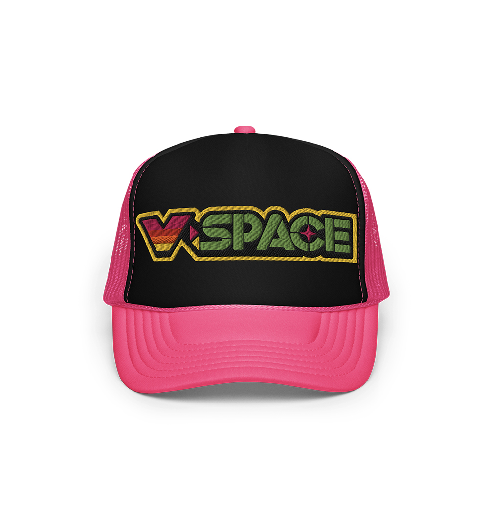 VSPACE TRUCKER HAT (BLACK/HOT PINK)